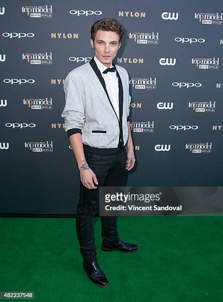 Model Chris Schellenger attends "America's Next Top Model" Cycle 22 premiere party at Greystone Manor on July 28, 2015 in West Hollywood, California.