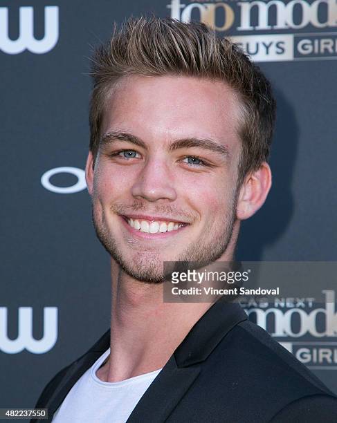 Model Dustin McNeer attends "America's Next Top Model" Cycle 22 premiere party at Greystone Manor on July 28, 2015 in West Hollywood, California.