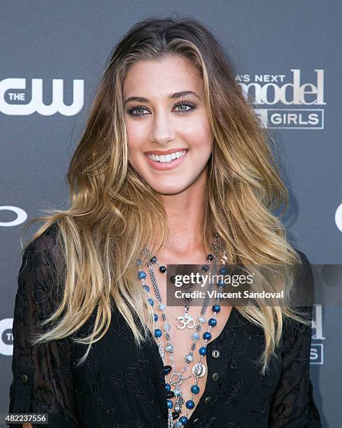 Actress Jessica Serfaty attends "America's Next Top Model" Cycle 22 premiere party at Greystone Manor on July 28, 2015 in West Hollywood, California.