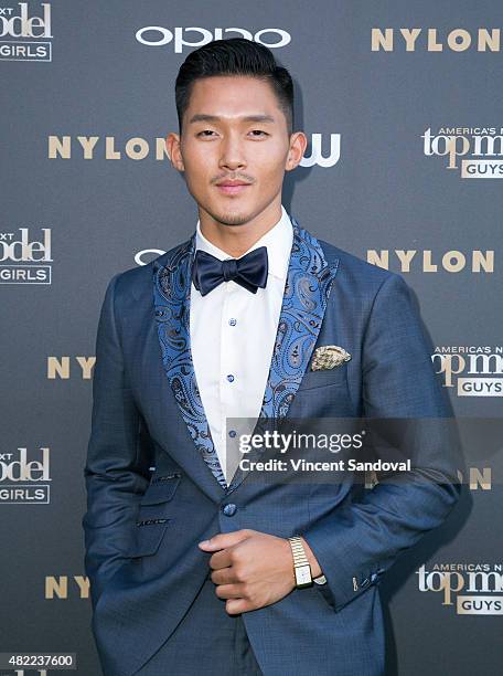 Model Justin Kim attends "America's Next Top Model" Cycle 22 premiere party at Greystone Manor on July 28, 2015 in West Hollywood, California.