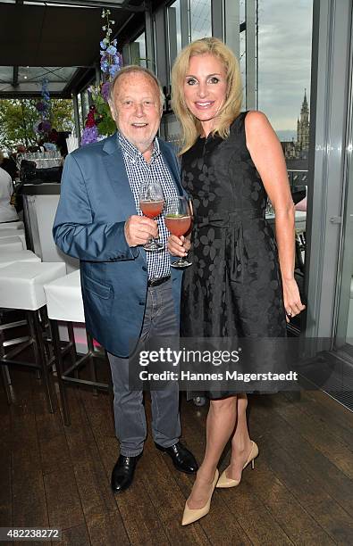 Joseph Vilsmaier and Birgit Muth attend the summer party at Hotel Bayerischer Hof on July 28, 2015 in Munich, Germany.