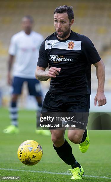 Scott McDonald of Motherwell in action at the Pre Season Friendly between Motherwell and Preston North End at the City Stadium on July 24th, 2015 in...