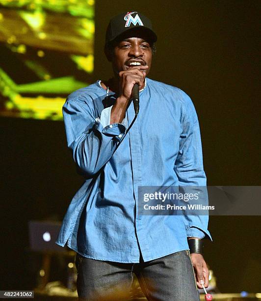 Andre 3000 performs at Young Jeezy Presents TM101: 10 Year Anniversary at The Fox Theatre on July 25, 2015 in Atlanta, Georgia.