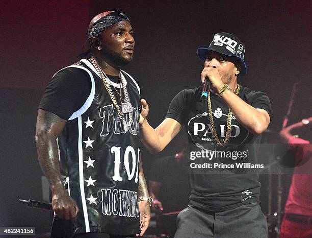 Young Jeezy and T.I. Perform at Jeezy Presents TM101: 10 Year Anniversary concert at The Fox Theatre on July 25, 2015 in Atlanta, Georgia.