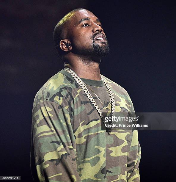 Kanye West performs at Jeezy Presents TM101: 10 Year Anniversary Concert at The Fox Theatre on July 25, 2015 in Atlanta, Georgia.