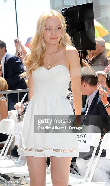 Actress Dove Cameron at the Kristin Chenoweth Star ceremony held on The Hollywood Walk Of Fame on July 24, 2015 in Hollywood, California.