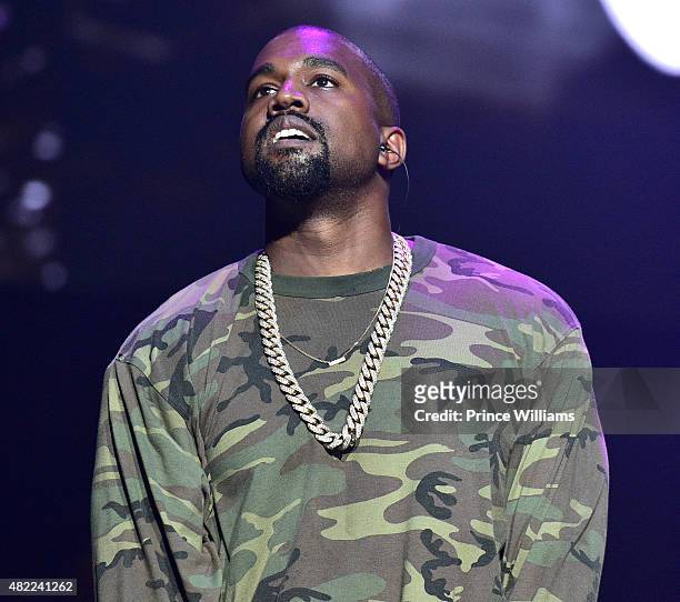Kanye West performs at Jeezy Presents TM101: 10 Year Anniversary Concert at The Fox Theatre on July 25, 2015 in Atlanta, Georgia.