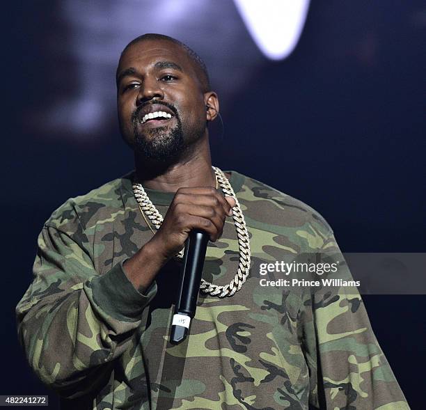 Kanye West performs at Jeezy Presents TM101: 10 Year Anniversary Concert at The Fox Theatre on July 25, 2015 in Atlanta, Georgia.