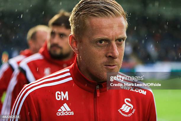 Gary Monk, Manager of Swansea City during the Pre Season Friendly match between Reading and Swansea City at Adams Park on July 24, 2015 in High...