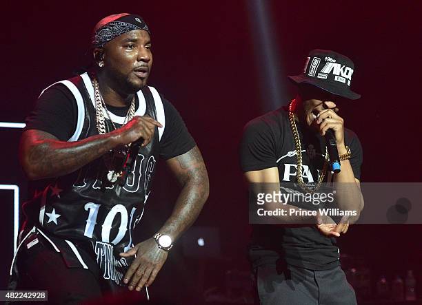 Young Jeezy and T.I. Perform at Jeezy Presents TM101: 10 Year Anniversary concert at The Fox Theatre on July 25, 2015 in Atlanta, Georgia.
