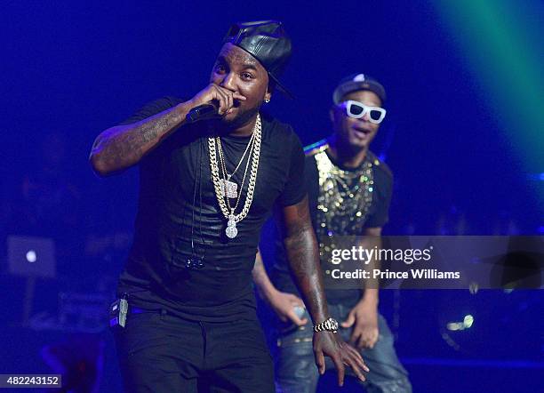 Young Jeezy and Fabo perform at Jeezy Presents TM101:10 Year Anniversary concert at The Fox Theatre on July 25, 2015 in Atlanta, Georgia.