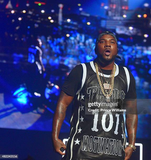 Young Jeezy performs at Jeezy Presents TM101: 10 year anniversay concert at The Fox Theatre on July 25, 2015 in Atlanta, Georgia.