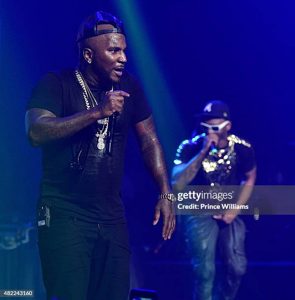 Young Jeezy and Fabo perform at Jeezy Presents TM101:10 Year Anniversary concert at The Fox Theatre on July 25, 2015 in Atlanta, Georgia.