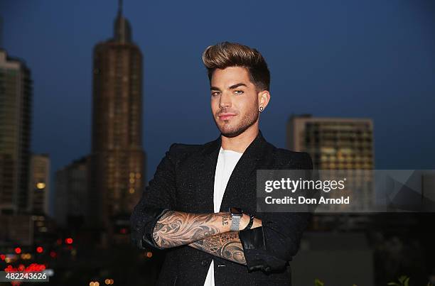 Adam Lambert poses during the Voice Live Finals Show Launch on July 29, 2015 in Sydney, Australia.