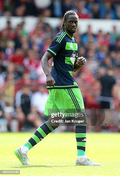 Eder of Swansea City during the pre season friendly match between Nottingham Forest and Swansea City at City Ground on July 25, 2015 in Nottingham,...