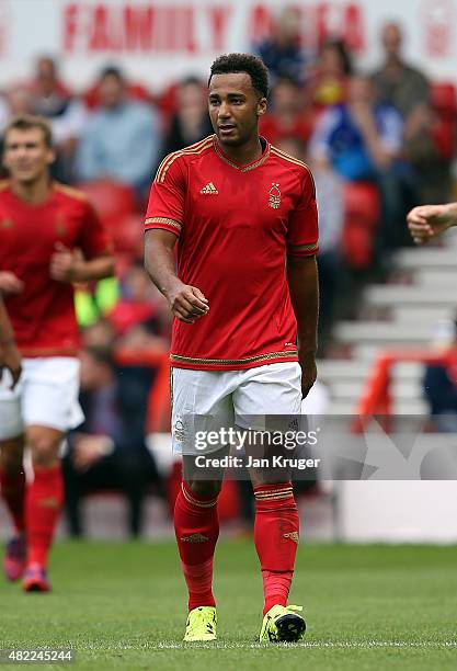 Nicky Maynard of Nottingham Forest during the pre season friendly match between Nottingham Forest and Swansea City at City Ground on July 25, 2015 in...