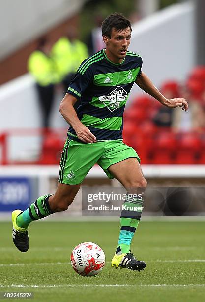 Jack Cork of Swansea City during the pre season friendly match between Nottingham Forest and Swansea City at City Ground on July 25, 2015 in...
