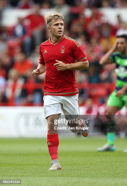 Jamie Ward of Nottingham Forest during the pre season friendly match between Nottingham Forest and Swansea City at City Ground on July 25, 2015 in...