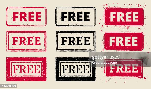 free vector rubber stamp collections - damaged package stock illustrations