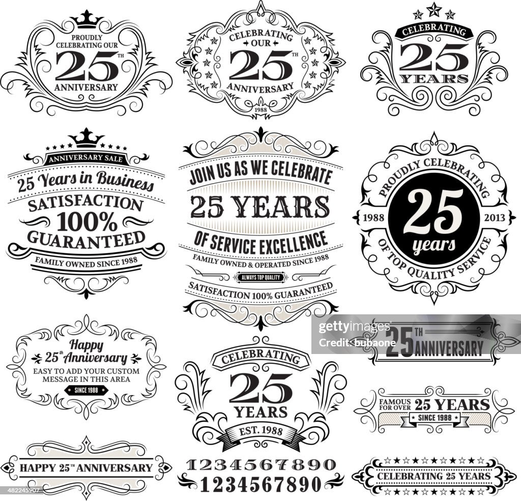 Twenty Five Years Black and White Anniversary Label Collection