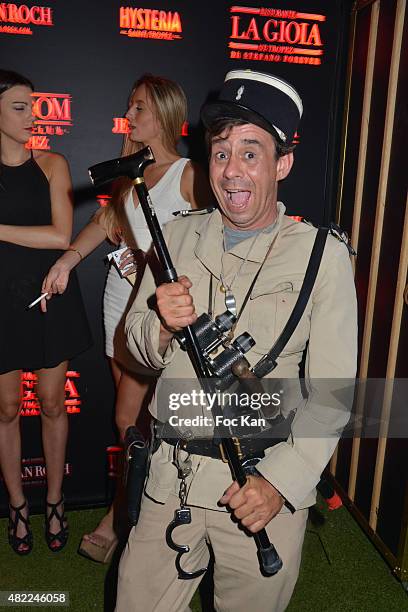 Comedian Patrick Chagnaud known as Le Gendarme de Saint tropez attends the DJ DJ Sylvain Armand Party at the VIP Room Saint Tropez on July 28, 2015...