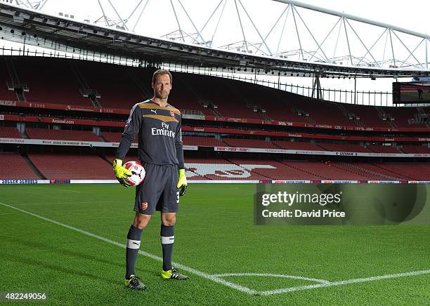 Petr Cech of Arsenal during the 1st team photocall at Emirates Stadium on July 28, 2015 in London, England.