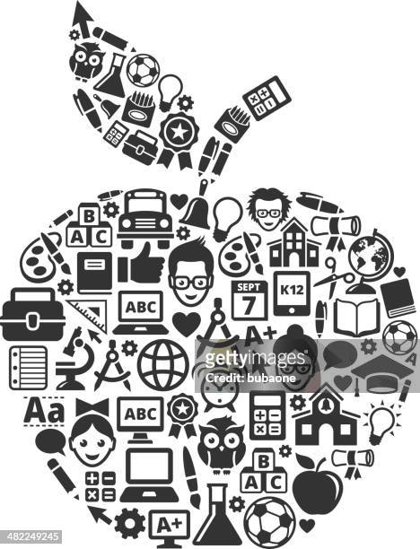 education and school and education in apple form - icon collage 幅插畫檔、美工圖案、卡通及圖標