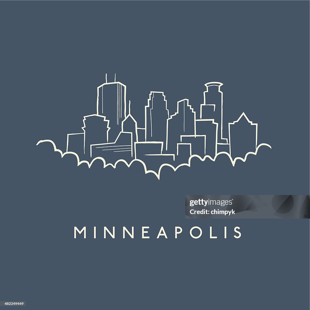 Skyline von Minneapolis Skizze