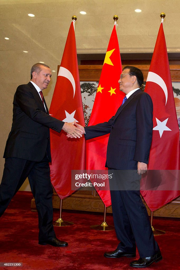 Turkish President Recep Tayyip Erdogan Meets Chinese Premier Li Keqiang