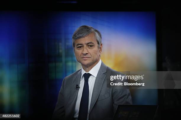 Jean-Philippe Courtois, president of Microsoft International, pauses during a Bloomberg Television interview in London, U.K., on Wednesday, July 29,...