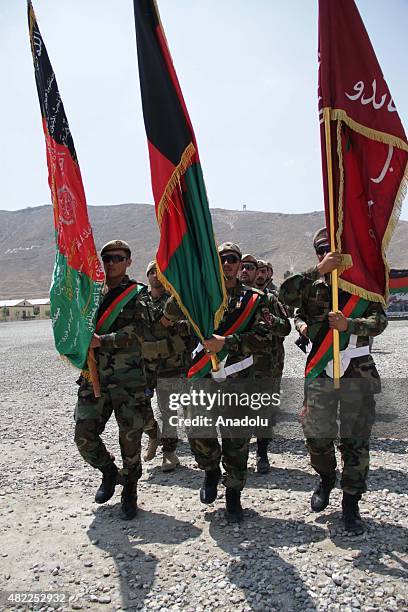 New Afghan National Army Special Forces attend their graduation ceremony in Kabul, Afghanistan on July 29, 2015.