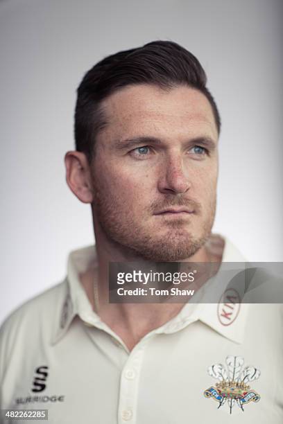 Graeme Smith of Surrey poses for a portrait during the Surrey CCC Captains Press Day at The Kia Oval on April 3, 2014 in London, England.