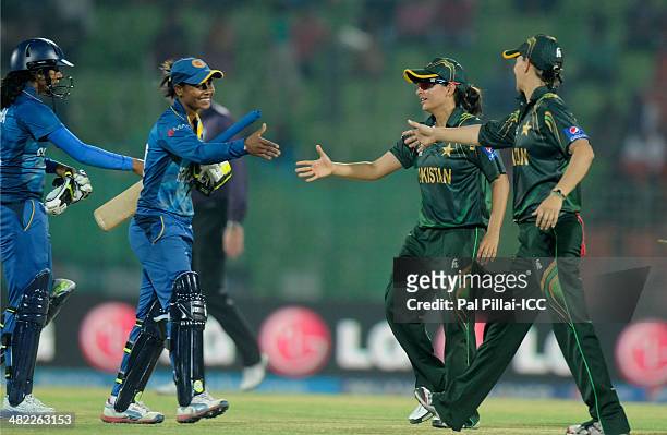 Sana Mir captain of Pakistan after winning the ICC Women's World Twenty20 7th/8th place ranking match between Sri Lanka Women and Pakistan Women...
