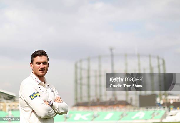 Graeme Smith of Surrey poses for a picture during the Surrey CCC Captains' Press Day at The Kia Oval on April 3, 2014 in London, England.