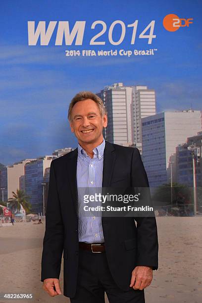 Sports chief Dieter Gruschwitz is pictured during the ARD/ZDF FIFA World Cup 2014 team presentation event on April 3, 2014 in Hamburg, Germany.