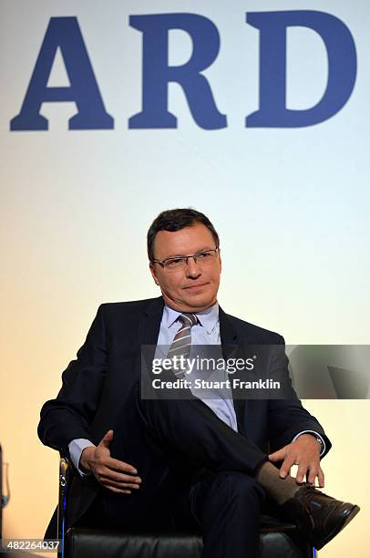 Programme director Volker Herres is pictured during the ARD/ZDF FIFA World Cup 2014 team presentation event on April 3, 2014 in Hamburg, Germany.