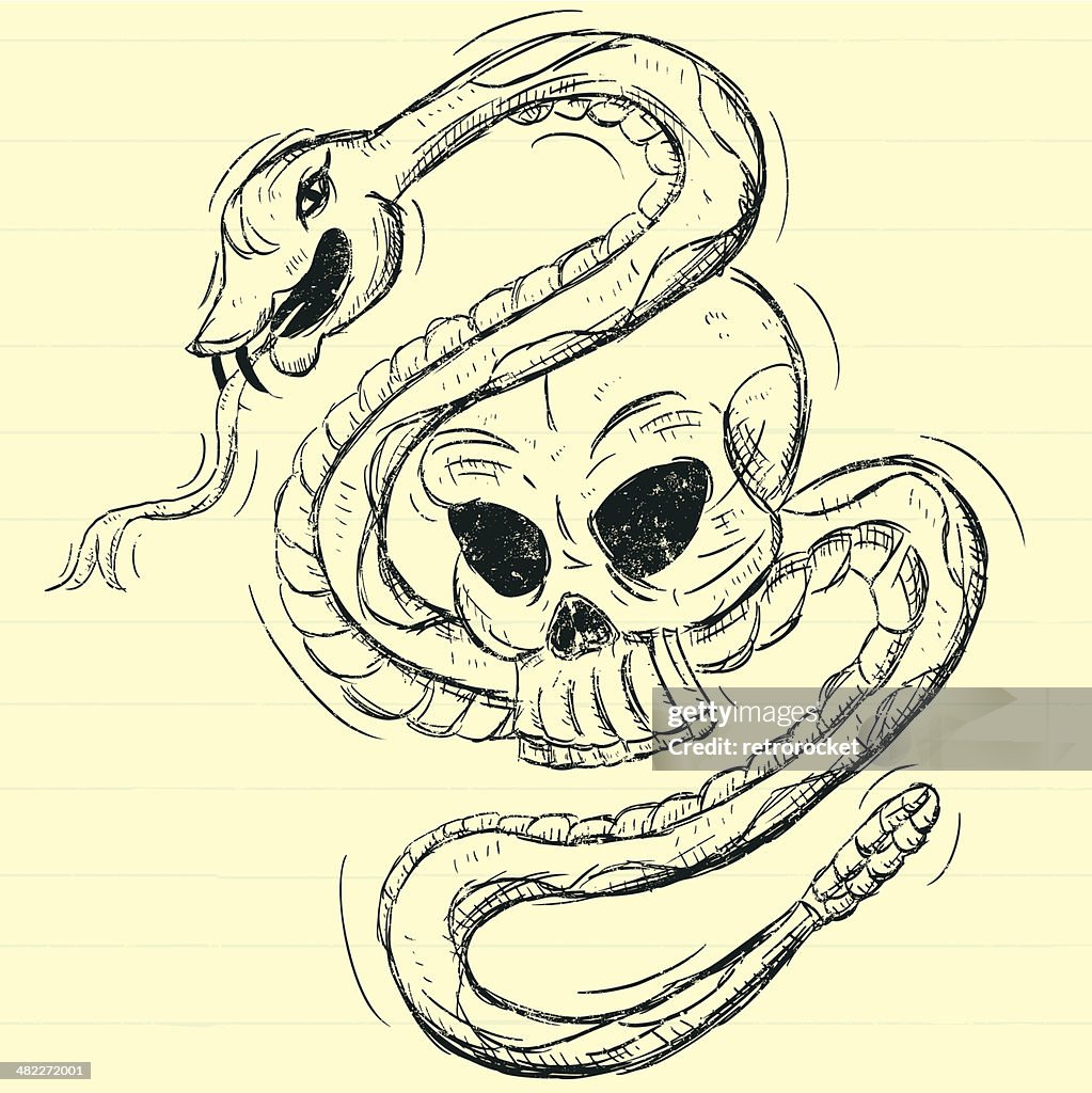 Snake and skull