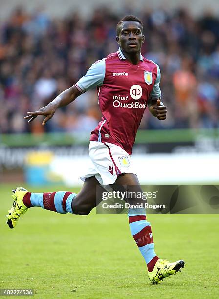 Idrissa Gueye of Aston Villa looks on during the pre season friendly between Wolverhampton Wanderers and Aston Villa at Molineux on July 28, 2015 in...