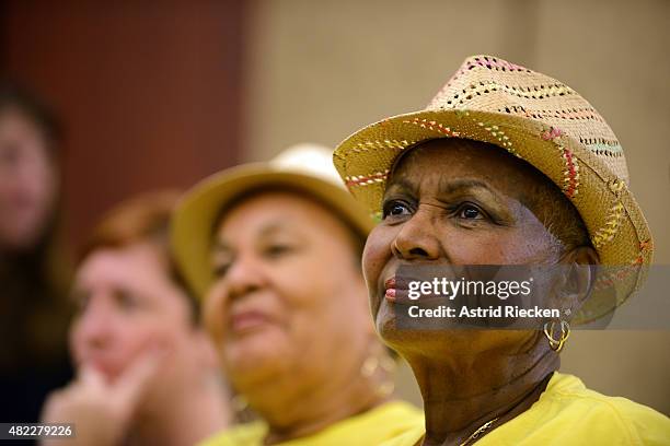 Seniors listen to Democratic House Leader Nancy Pelosi mark the 50th Anniversary of Medicare and Medicaid on Capitol Hill on July 29, 2015 in...