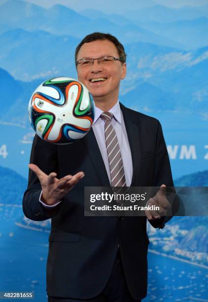 Programme director Volker Herres is pictured during the ARD/ZDF FIFA World Cup 2014 team presentation event on April 3, 2014 in Hamburg, Germany.