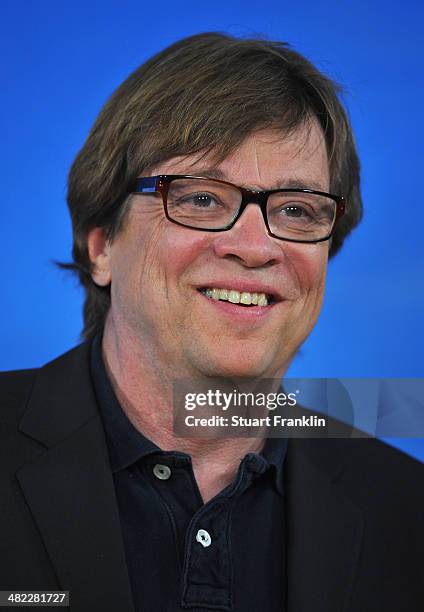 Television presenter Bela Rehty is pictured during the ARD/ZDF FIFA World Cup 2014 team presentation event on April 3, 2014 in Hamburg, Germany.