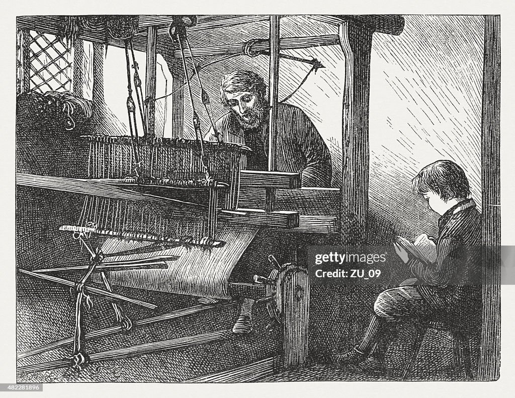 Housework - at the loom, published in 1873