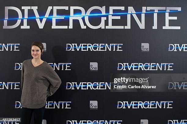 Actress Shailene Woodley attends the "Divergent" photocall at the Villamagna Hotel on April 3, 2014 in Madrid, Spain.