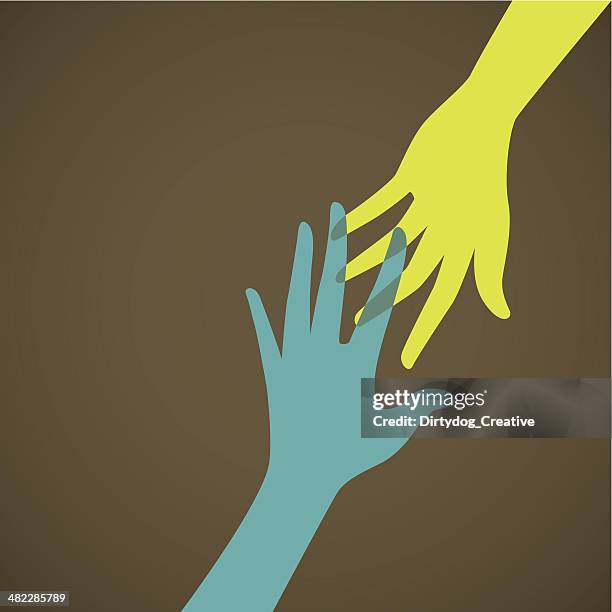 helping hand, support, care or charity concept - rescue stock illustrations