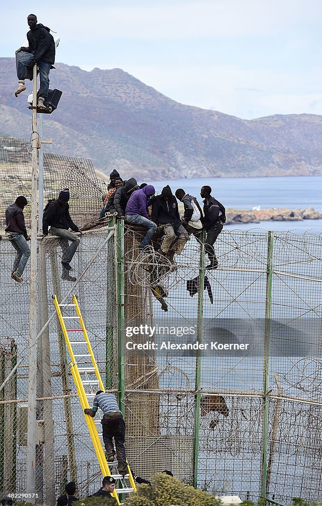 Migrants Seek Asylum In The Spanish Enclave Of Melilla In Northern Africa