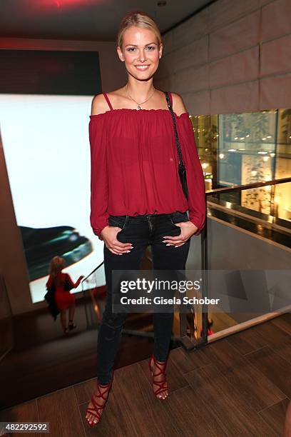 Model Darya Strelnikova GNTM during the Emporio Armani & Friends event at the Armani Caffe on July 29, 2015 in Munich, Germany.