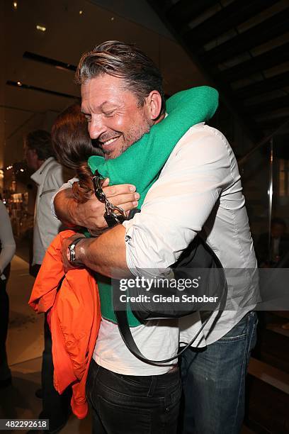 Charlotte Oeynhausen, Hardy Krueger jr. During the Emporio Armani & Friends event at the Armani Caffe on July 29, 2015 in Munich, Germany.