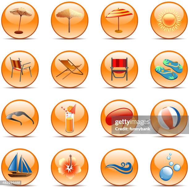 coastline icons - drop off stock illustrations