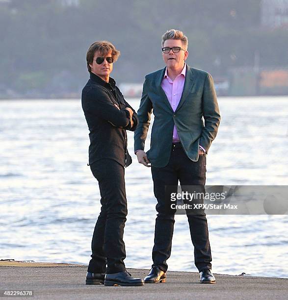 Tom Cruise and Christopher McQuarrie are seen on July 28, 2015 in New York City.