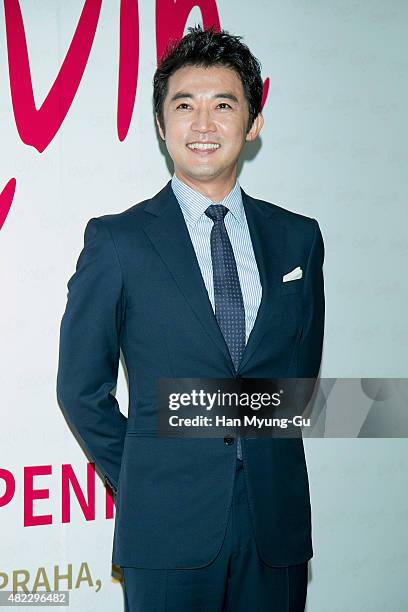 South Korean actor Ahn Jae-Wook attends the "Grevin Museum" Seoul Opening Photocall on July 29, 2015 in Seoul, South Korea.